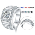 Abiding Jewelry Customized Jewellery Factory 925 Sterling Silver Jewelry 18k Gold Plated Blue Black Grey Moissanite Ring Men