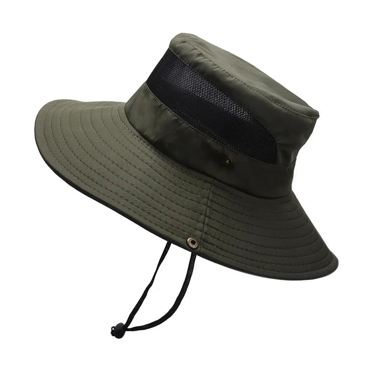 Wholesale Custom Unisex Wide Brim Bucket Hat Summer Mesh Cloth Visor Logo Polyester/Cotton Fashion for Outdoor Hiking Fishing