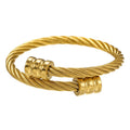 Vintage Fashion Men's Stainless Steel Geometric Adjustable Bracelet Hot Gold and Silver Color Trendy Jewelry with Gold Plating
