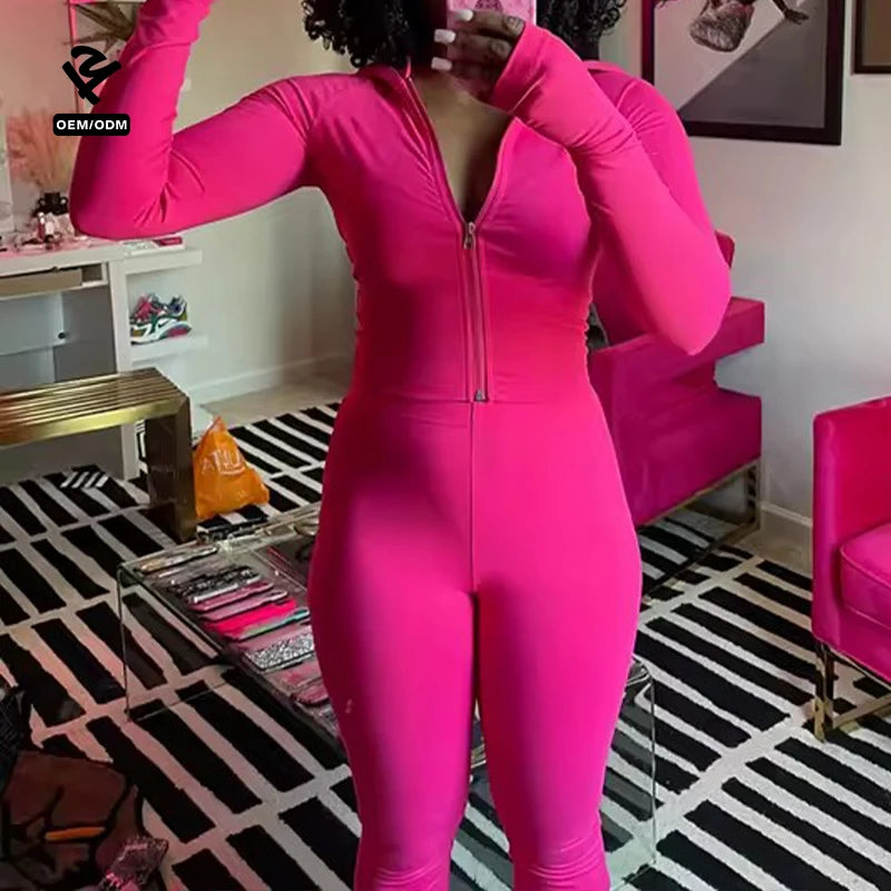 F240740 Custom Women Set Spring 2026 Two Piece Women Clothing Set Outfits Basics Hoodie and Flare Pants Zip Jacket Tracksuit Set