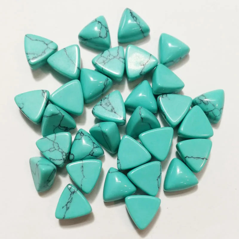 DIY Good Polished Triangle Blue Turquoise Cabochon 10mm Loose Stones Crafts