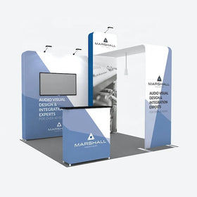 10x10ft Portable Design Quick Set up Expo Promotion Aluminum Tension Fabric Backdrop Stand Trade Show Display Booth Exhibition