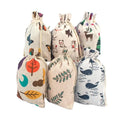 Custom Logo Printed Eco-Friendly Fashion Organic Cotton Canvas Drawstring Shopping Bag Durable Medium Pouch for Jewelry Storage