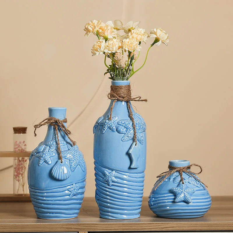 Modern Mediterranean-Style Ceramic Vase Minimalist Contemporary Home Furnishings Ageless Clay for Living Room Bedroom Restaurant