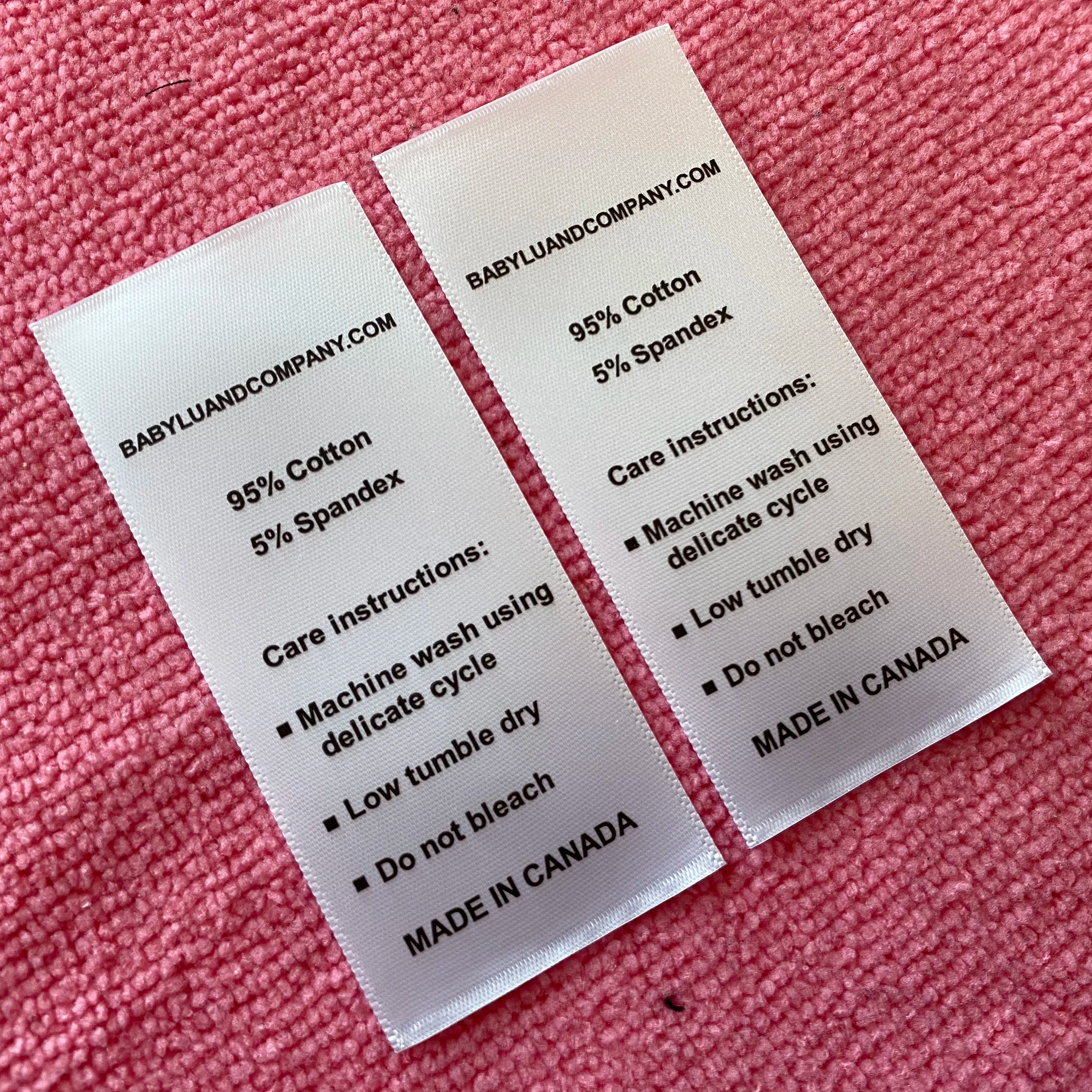Heat Cut Printing Content Logo Washing Care LabelWholesale Woven Edge Fabric Printing Label for Skirt