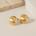 Classic Style INS HOT Stainless Steel Titanium 18K Gold Plated Small Hoop Stud Earrings Unisex Trendy Geometric Anniversary Gift