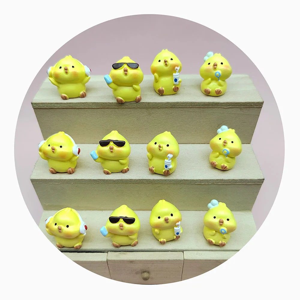 Miniature Yellow Chick Resin Charms Fairy Garden Ornament Decoration DIY Scrapbooking Craft Doll House Accessories