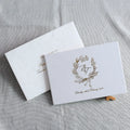 Wholesale Price Wedding Fancy Unique Design White Hardcover Invitations with Monogram