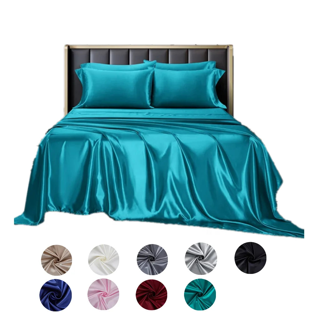 Luxury Silk Duvet Cover Bedding Set Queen Size Silk Bed Sheet Sets