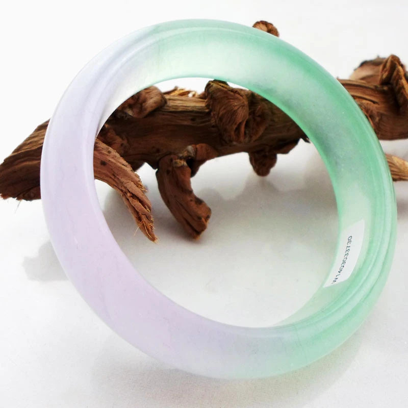 Factory Direct Sale Half Green Half Purple Bracelet Ice Kind Light Green Quartzite Jade Jade Bracelet Wholesale