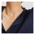 Delicate 18K Gold Filled Thin Skinny Snake Chain Necklace Stainless Steel Layering Choker Necklace for Women