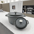 24cm Cast Iron Dutch Oven with Classic Design Enamel Coating Stock Pot for Gas Induction Cooker Home Camping Use