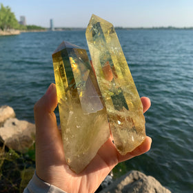 High Quality Natural Rough Citrine Tower Crystal Point Chakra Crafts Rough Citrine Wand for Decor Gift