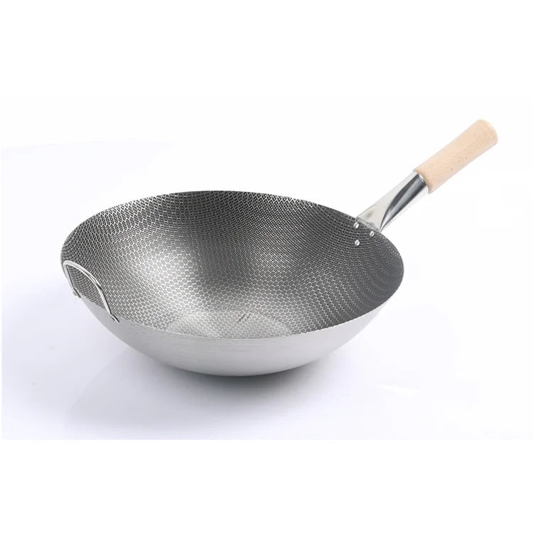 Lyroe Hot Sale Honeycomb Pattern Stainless Steel 201 Kitchenwares Chinese Home Non-stick Woks