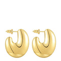 LILIFLOR Latest High Quality 18K Gold Plated Stainless Steel Jewelry Gold Color Smooth Elliptical for Woman Earrings E201218