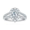Women Ring GRA VVS Cluster Wholesale Pear Cut 5x8mm 1CT 925 Sterling Silver Moissanite Engagement Ring Diamond