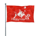 New Design 3x5ft Happy Hour Fish Flag for Yard Lawn Indoor Outdoor Decoration