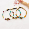 Bell Statement Rope Bracelets Ethnic Beads Women Bracelets Female Lady Hollow Bell Bracelet Vacation Travel Party Jewelry Gift