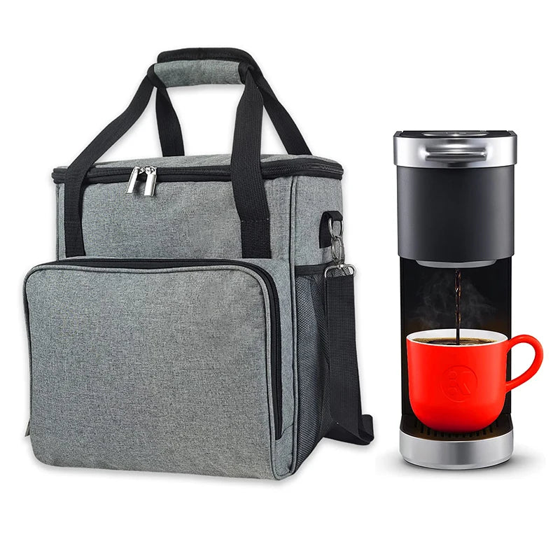 Custom Portable Waterproof Insulated Polyester Shoulder Tote Bag for Coffee Maker Storage with Dustproof Design