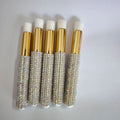 Custom Logo Rhinestone Lash Brushes for Cleaning Pink Cleaner Nose Brushes With Drill for Eyelash Shampoo Extension