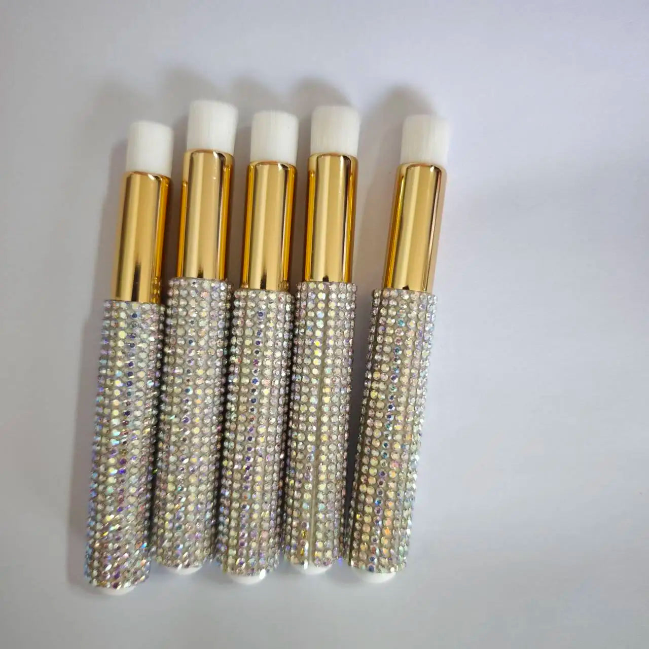Custom Logo Rhinestone Lash Brushes for Cleaning Pink Cleaner Nose Brushes With Drill for Eyelash Shampoo Extension