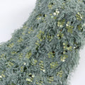 Green Color Velvet Sequin Fabric Embroidery Fabric Embroidered Feather Fabric for Women Dress