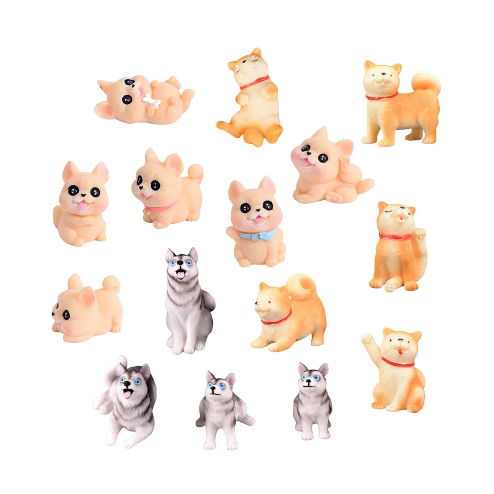 Kawaii 3d Miniature Animal Theme Dog Design Resin Cabochon Desk Car Decoration