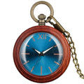 Custom Vintage Antique Quartz Pocket Watch Natural Handmade Wooden Pocket Watch Taschenuhr
