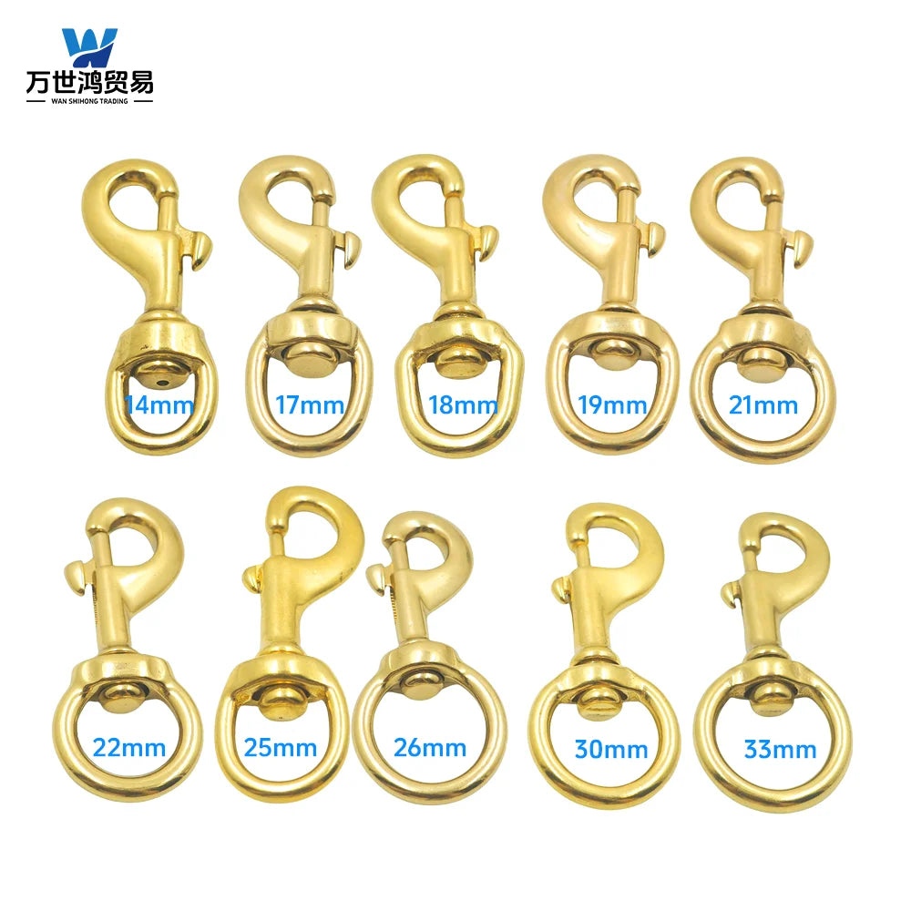 Trendy Classic Brass Snap Hook Key Chain Ring Strong Swivel Lobster Clasp Bags Handbags Clothing Dog Hook Multi-Purpose