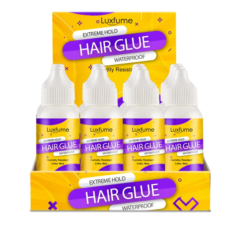 Private Label 38ml Wigs Toupee Hair Extensions Tape Strong Hold Waterproof Lace Bond Glue Adhesive