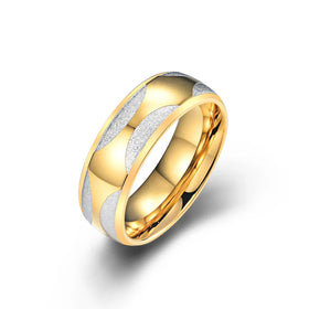 Minimal Design Matte Silver Blue Gold IP Plated Stainless Steel Band Fine Jewelry Couple Rings Titanium Wedding Finger Ring