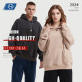 400gsm 52 Percent Cotton Fleece Spliced Pullover Hoodie for Men Solid Color Blank Streetwear for OEM Wholesale