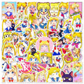 50Pcs Classic Anime Sailor Moon Cartoon Graffiti Stickers for Girl Laptop Phone Decoration Waterproof Anime Girl Sticker