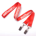 Wholesale OEM ODM Custom Logo Dye Sublimation Heat Transfer Polyester Double Hook Neck Lanyard Strap for ID Card Holder