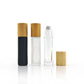 Mini 10ml Clear Essential Oil Roller Bottle Cylinder Shape Tube Bottle With Bamboo Roll on Cap in Stock