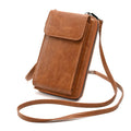 Women's Fashion PU Leather Crossbody Messenger Bag with Mini Roomy Pockets Small Mobile Phone Strap Shoulder Purse