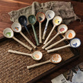Creative Underglaze Ceramic Spoon Asian Soup Chinese Won Ton Rice Spoons Kitchen Dinner Spoons