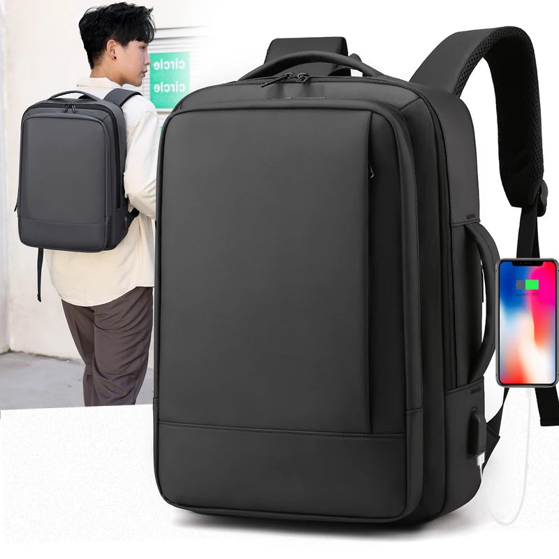 New Multifunctional Large Capacity USB Charging Port Anti-Theft Geometric Waterproof Business Laptop Backpack