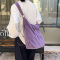 Autumn Vintage Simple Women Crossbody Bags Soft Corduroy Student Class Ladies Shoulder Bag Large Capacity Female Handheld Tote