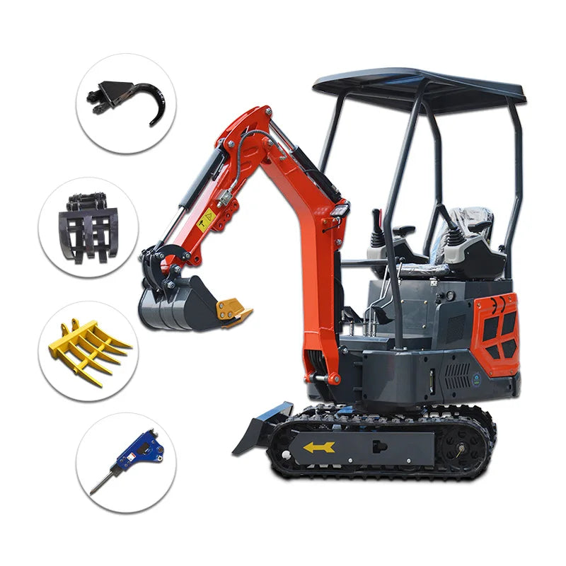 China Micro 1.5 Ton Mini Excavator Diesel Cylinder Crawler Digger Excavator