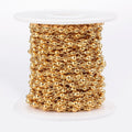 Pandahall 3.5mm Gold Color 304 Stainless Steel Ball Bar Link Chains