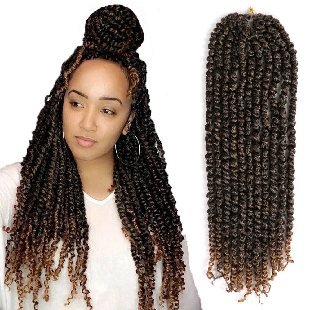 18 Inch Pre-twisted Passion Twist Braiding Hair Crochet Hair Braid Passion Hair Pre Twisted Passion Twist Braid