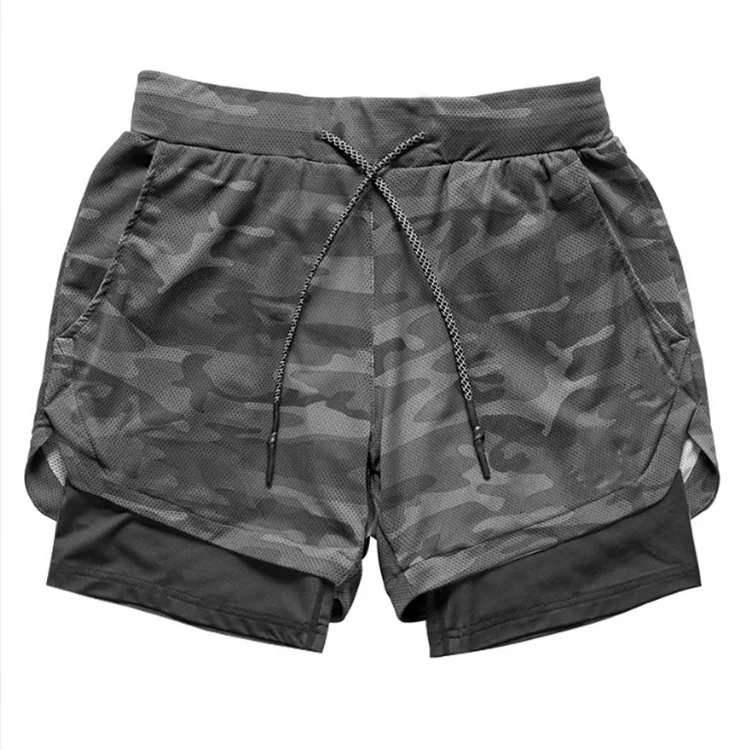 Wholesale Men's Fitness Sports Shorts Basketball Shorts Double Layer Beach Shorts