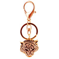 Bling Gold Metal Rhinestone Creative Crafts Leopard Head Keychain Purse Pendant Men's Keyring Ladies Bag Accessories Gift