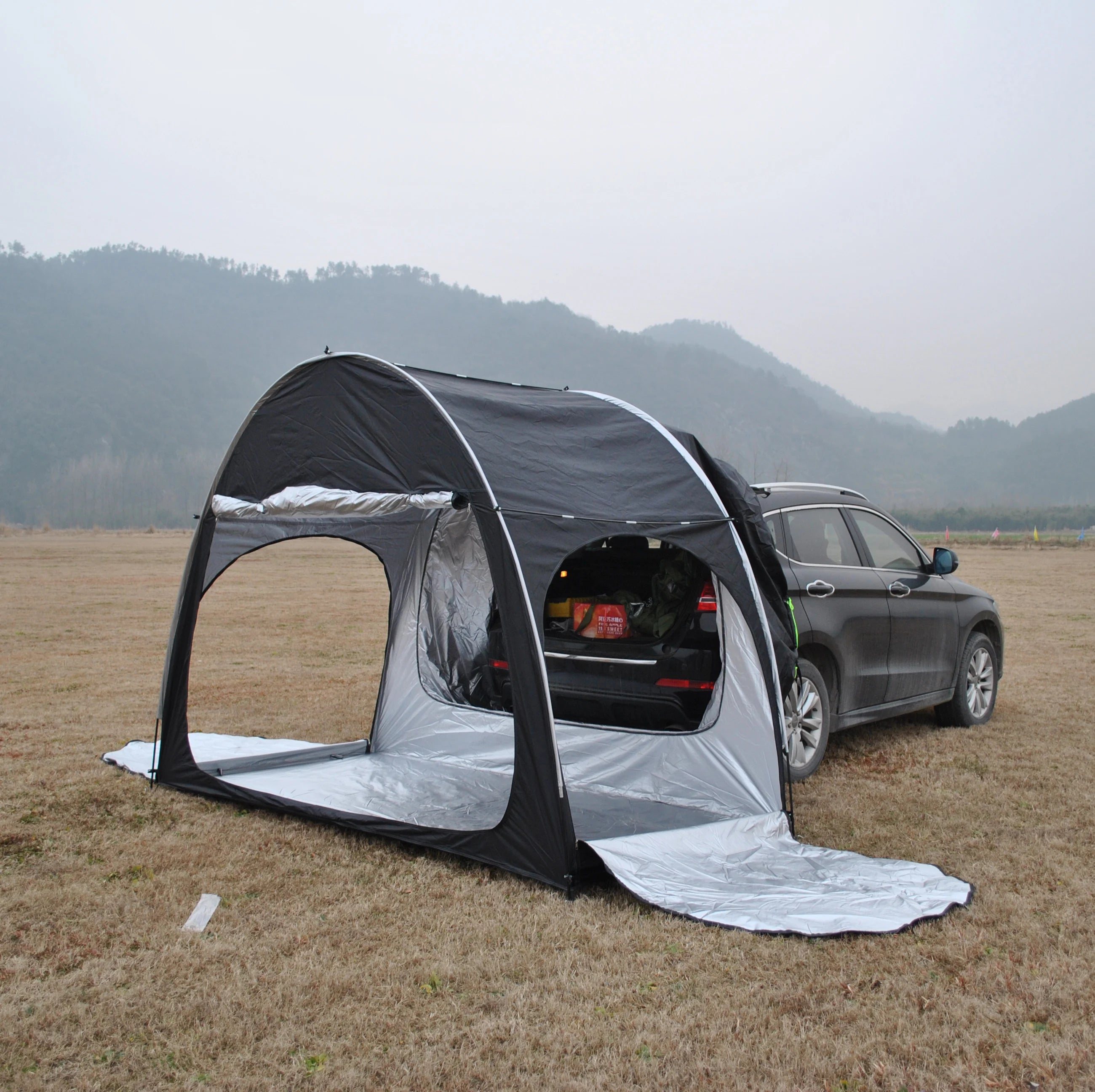 CZX-557 Portable Waterproof Car Rear Tent Sun Shelter SUV Awning Dual Use for Bike Storage and Tent Camping