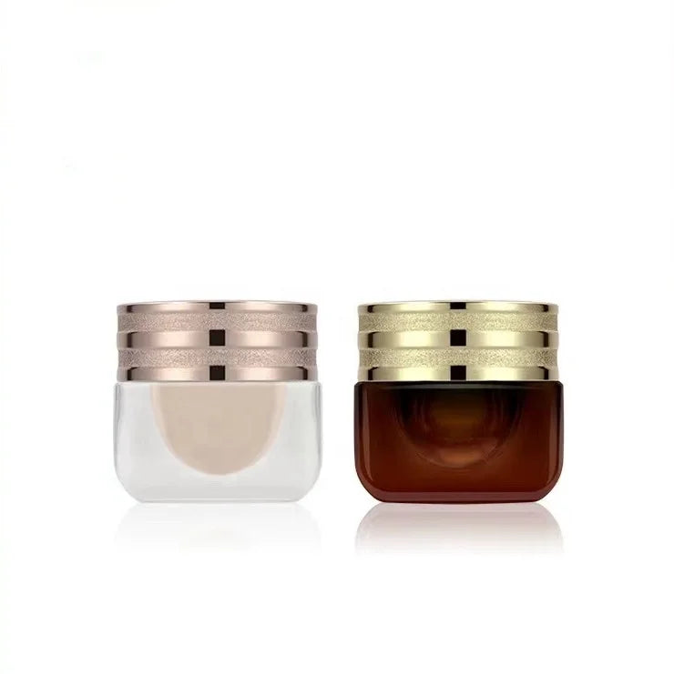 Transparent Glass Sample Bottle 15g Square Portable Cosmetics Cream Eye Cream Bottle Advanced Spraying Screw Wigs Face Masks