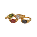 Fashion Trendy Stainless Steel 18k Gold Plated Zircon Stone Engagement Rings Finger Ring Claw Setting Jewelry