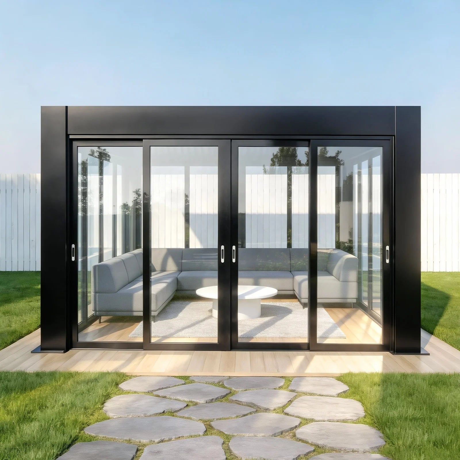 Smart Retractable Aluminum Gazebo Motorized Roof Weatherproof Outdoor Louvered Pergola for Patio Garden Canopy Villa Yard