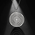 Hollow whirlpool Circle Pendant Necklaces Fashion Jewelry Necklaces Stainless Steel Necklace for Women and Man