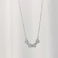 Hot Sale Stainless Steel Four Leaf Clover Pendant Necklace for Girls Romantic Heart Shaped Zircon Link Chain Collapsible Design